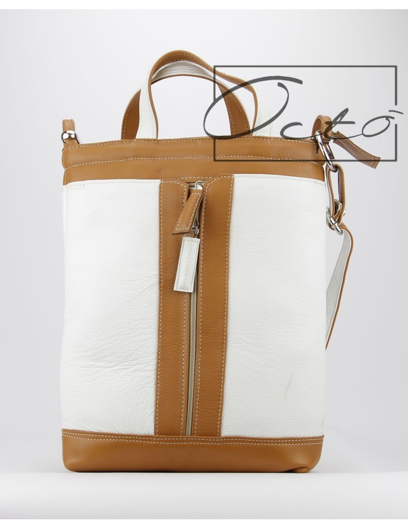 Borsa alta bianco cognac
